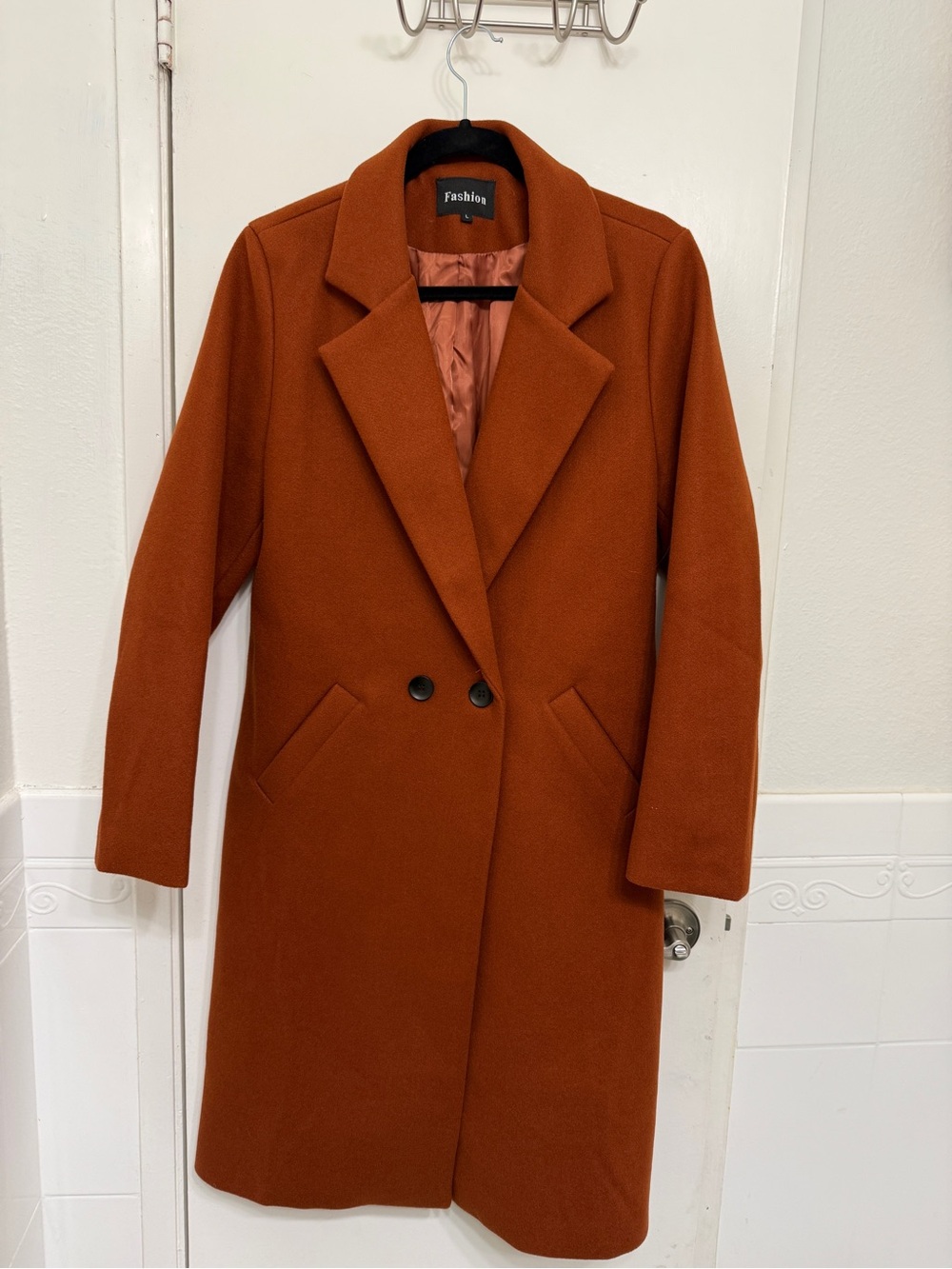 Trench Coat in Burnt Orange - Picture 2 of 7